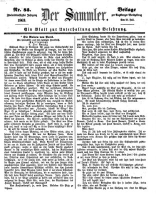 Der Sammler (Augsburger Abendzeitung) Donnerstag 23. Juli 1863