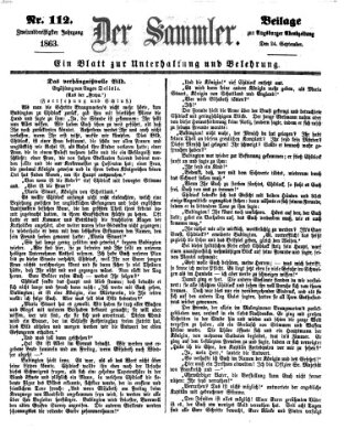 Der Sammler (Augsburger Abendzeitung) Donnerstag 24. September 1863