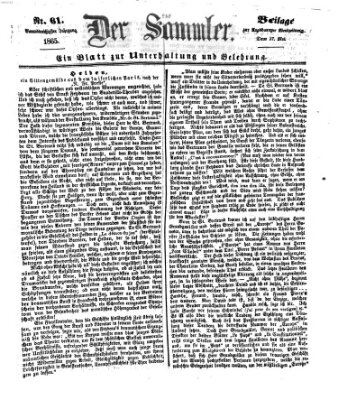 Der Sammler (Augsburger Abendzeitung) Samstag 27. Mai 1865