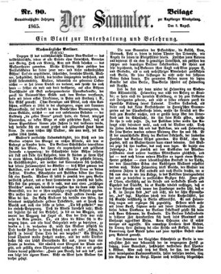 Der Sammler (Augsburger Abendzeitung) Mittwoch 9. August 1865