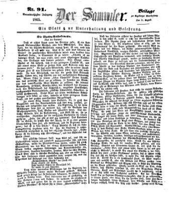 Der Sammler (Augsburger Abendzeitung) Freitag 11. August 1865