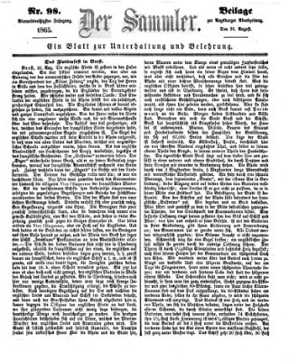 Der Sammler (Augsburger Abendzeitung) Samstag 26. August 1865