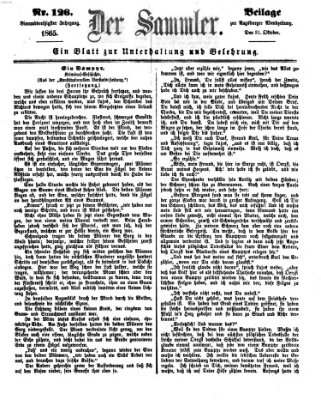 Der Sammler (Augsburger Abendzeitung) Dienstag 31. Oktober 1865