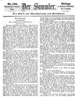 Der Sammler (Augsburger Abendzeitung) Donnerstag 23. November 1865
