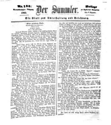 Der Sammler (Augsburger Abendzeitung) Samstag 9. Dezember 1865