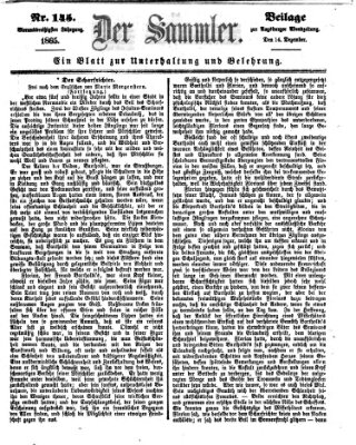 Der Sammler (Augsburger Abendzeitung) Donnerstag 14. Dezember 1865