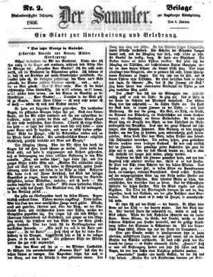 Der Sammler (Augsburger Abendzeitung) Samstag 6. Januar 1866
