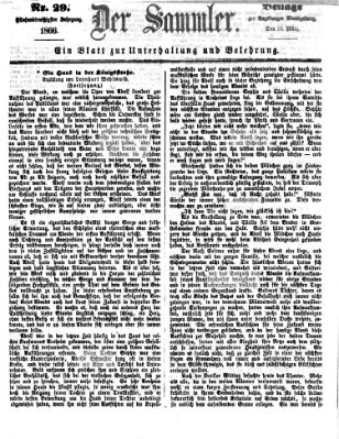Der Sammler (Augsburger Abendzeitung) Samstag 10. März 1866