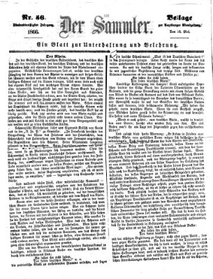 Der Sammler (Augsburger Abendzeitung) Freitag 18. Mai 1866