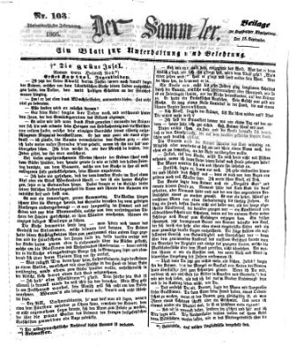 Der Sammler (Augsburger Abendzeitung) Samstag 15. September 1866