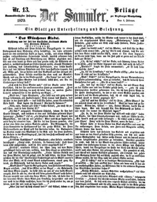 Der Sammler (Augsburger Abendzeitung) Freitag 4. Februar 1870