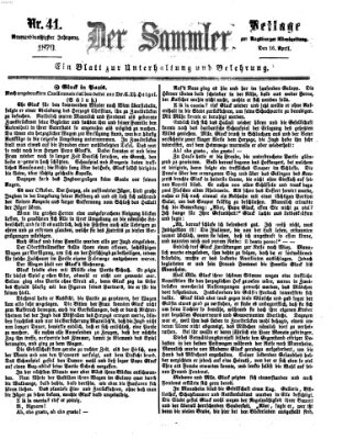 Der Sammler (Augsburger Abendzeitung) Samstag 16. April 1870