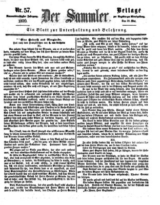 Der Sammler (Augsburger Abendzeitung) Samstag 28. Mai 1870