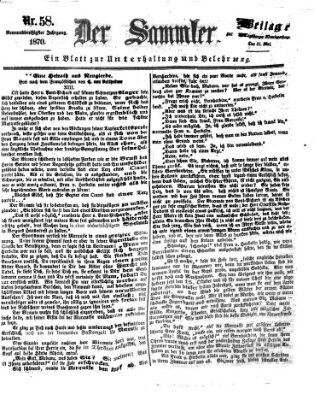 Der Sammler (Augsburger Abendzeitung) Dienstag 31. Mai 1870