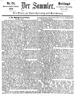 Der Sammler (Augsburger Abendzeitung) Samstag 23. Juli 1870