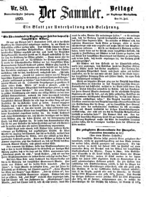 Der Sammler (Augsburger Abendzeitung) Donnerstag 28. Juli 1870