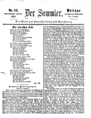 Der Sammler (Augsburger Abendzeitung) Samstag 13. August 1870