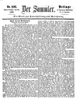 Der Sammler (Augsburger Abendzeitung) Donnerstag 29. September 1870