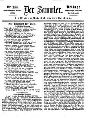 Der Sammler (Augsburger Abendzeitung) Dienstag 27. Dezember 1870