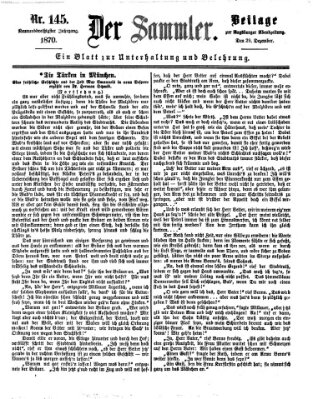 Der Sammler (Augsburger Abendzeitung) Donnerstag 29. Dezember 1870