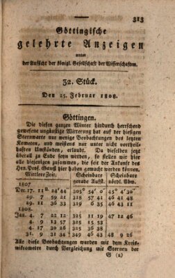 Göttingische gelehrte Anzeigen (Göttingische Zeitungen von gelehrten Sachen) Donnerstag 25. Februar 1808
