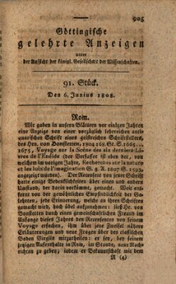 Göttingische gelehrte Anzeigen (Göttingische Zeitungen von gelehrten Sachen) Montag 6. Juni 1808