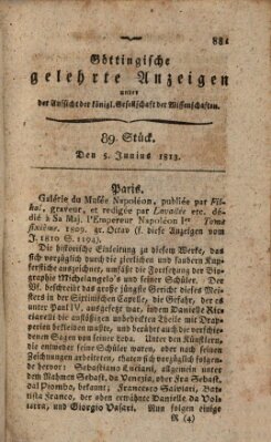 Göttingische gelehrte Anzeigen (Göttingische Zeitungen von gelehrten Sachen) Samstag 5. Juni 1813