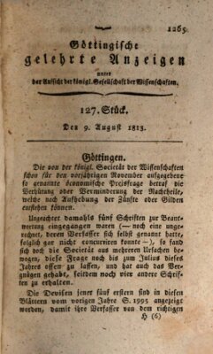 Göttingische gelehrte Anzeigen (Göttingische Zeitungen von gelehrten Sachen) Montag 9. August 1813