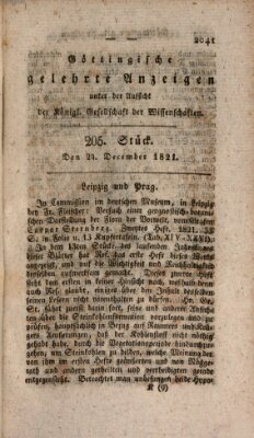 Göttingische gelehrte Anzeigen (Göttingische Zeitungen von gelehrten Sachen) Montag 24. Dezember 1821