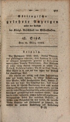 Göttingische gelehrte Anzeigen (Göttingische Zeitungen von gelehrten Sachen) Donnerstag 14. März 1822