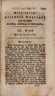 Göttingische gelehrte Anzeigen (Göttingische Zeitungen von gelehrten Sachen) Donnerstag 25. Juli 1822