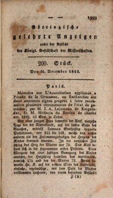 Göttingische gelehrte Anzeigen (Göttingische Zeitungen von gelehrten Sachen) Montag 16. Dezember 1822