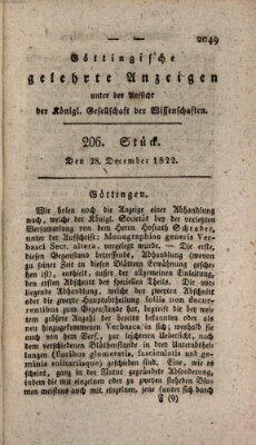 Göttingische gelehrte Anzeigen (Göttingische Zeitungen von gelehrten Sachen) Samstag 28. Dezember 1822