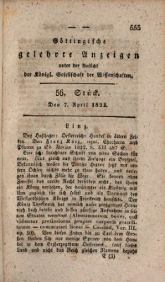 Göttingische gelehrte Anzeigen (Göttingische Zeitungen von gelehrten Sachen) Montag 7. April 1823