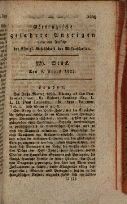 Göttingische gelehrte Anzeigen (Göttingische Zeitungen von gelehrten Sachen) Samstag 9. August 1823