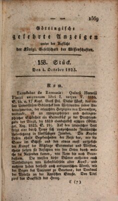 Göttingische gelehrte Anzeigen (Göttingische Zeitungen von gelehrten Sachen) Samstag 4. Oktober 1823