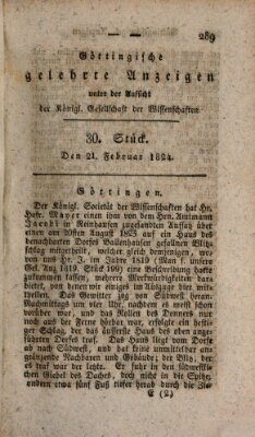 Göttingische gelehrte Anzeigen (Göttingische Zeitungen von gelehrten Sachen) Samstag 21. Februar 1824