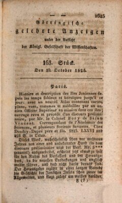 Göttingische gelehrte Anzeigen (Göttingische Zeitungen von gelehrten Sachen) Montag 10. Oktober 1825
