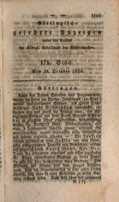 Göttingische gelehrte Anzeigen (Göttingische Zeitungen von gelehrten Sachen) Montag 24. Oktober 1825