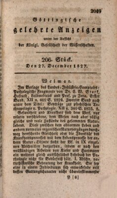 Göttingische gelehrte Anzeigen (Göttingische Zeitungen von gelehrten Sachen) Donnerstag 27. Dezember 1827
