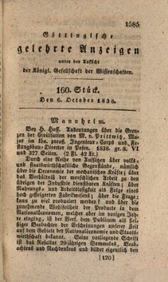 Göttingische gelehrte Anzeigen (Göttingische Zeitungen von gelehrten Sachen) Samstag 6. Oktober 1838