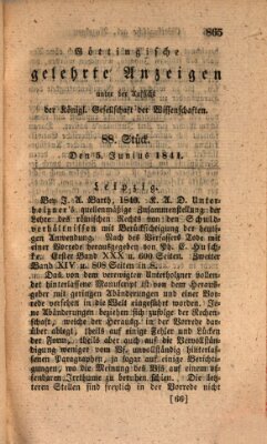 Göttingische gelehrte Anzeigen (Göttingische Zeitungen von gelehrten Sachen) Samstag 5. Juni 1841