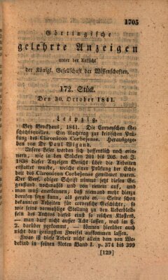 Göttingische gelehrte Anzeigen (Göttingische Zeitungen von gelehrten Sachen) Samstag 30. Oktober 1841