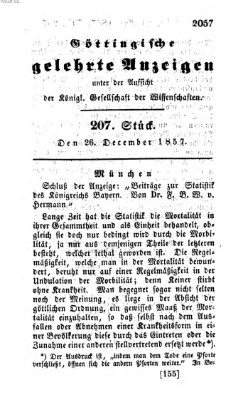 Göttingische gelehrte Anzeigen (Göttingische Zeitungen von gelehrten Sachen) Samstag 26. Dezember 1857