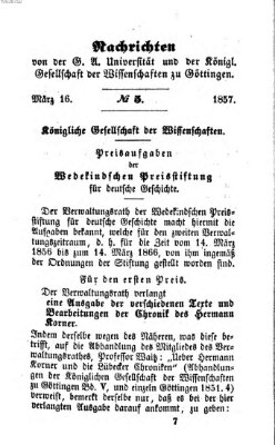 Göttingische gelehrte Anzeigen (Göttingische Zeitungen von gelehrten Sachen) Montag 16. März 1857