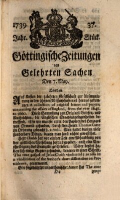 Göttingische Zeitungen von gelehrten Sachen Donnerstag 7. Mai 1739