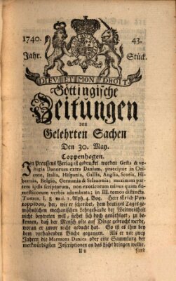 Göttingische Zeitungen von gelehrten Sachen Montag 30. Mai 1740