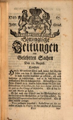 Göttingische Zeitungen von gelehrten Sachen Montag 22. August 1740