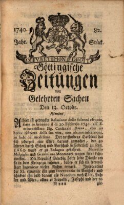 Göttingische Zeitungen von gelehrten Sachen Donnerstag 13. Oktober 1740