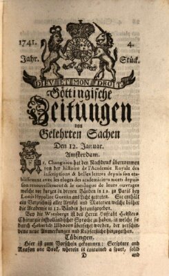 Göttingische Zeitungen von gelehrten Sachen Donnerstag 12. Januar 1741